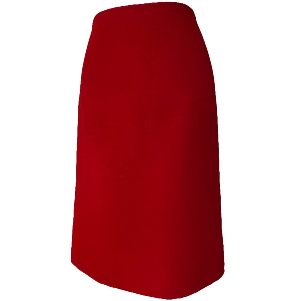 Talbots Wool Blend Pencil Skirt Sz 6 Red Back Zip Slit Classic Career